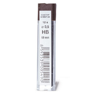 КЦ Грифели для карандаша авто 0,5 мм, HB, 12штук 