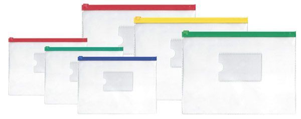 КЦ Папка Гриппер с карманом А5  п/э  прозрачная  цвет замка в асс. уп 5 шт (13руб за шт)