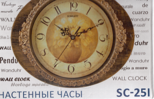 Часы настенные Тюльпаны Овал корич Скарлет SC251 30*20см бат R06