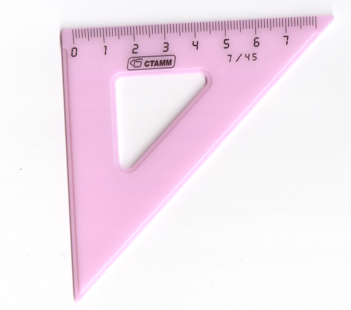 КЦ Линейка Треугольник 8см  пластм цвет в асс. уп 6 шт (7руб за шт)