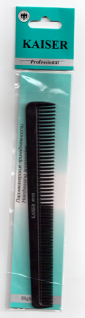 Расческа Гребень 17,5см Кайзер  801025 пластм черный цвет уп 6шт (20руб за шт)