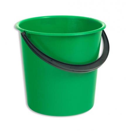 Ведро пластмассовое 8,0л без крышки (М) зелен с чер руч уп 5шт (75руб за шт)