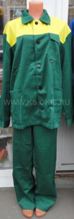 СО Костюм мужской Стандарт плюс зеленый-желтый куртка + брюки р. с 44 по 62 рост 3